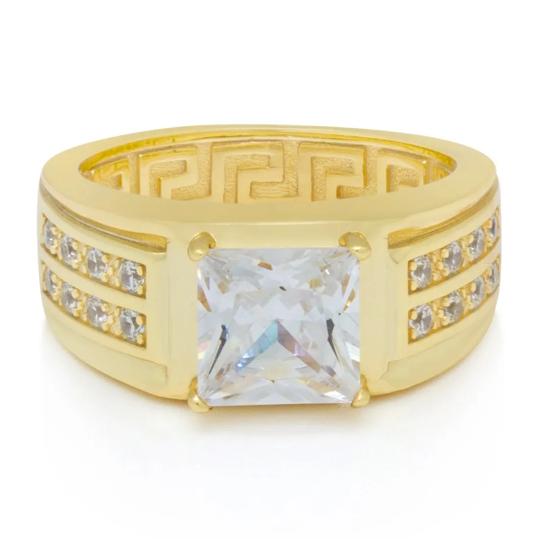 14K Gold .925 Sterling Silver Princess Cut Ring