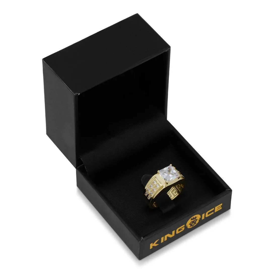 14K Gold .925 Sterling Silver Princess Cut Ring