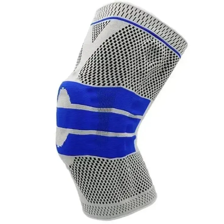 1Pc Silicone Spring Sports Knee Brace Strap Patella Medial Support Strong Meniscus Compression Unisex Sport Protection Pads