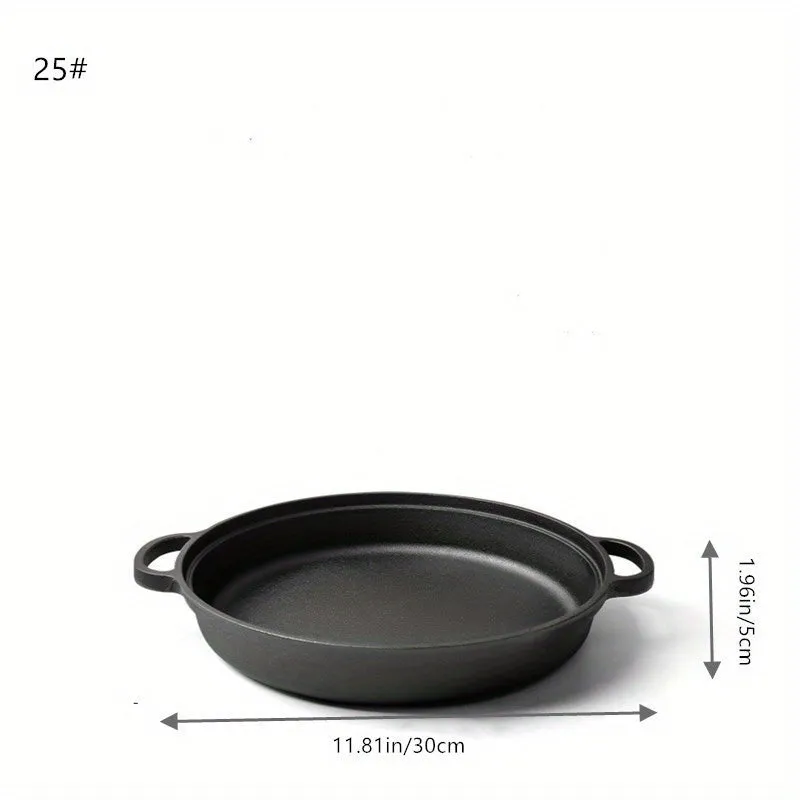 1pc Thickened Cast Iron Frying Pan - Heavy-Duty, Non-Stick, Induction Ready, Gas Stove Compatible, Old-Fashioned Household Essential - Durable, Heat-Resistant, Easy to Clean, Suitable for Various Cooking Methods