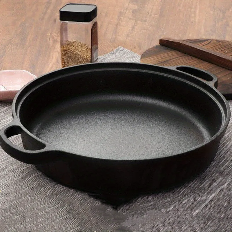 1pc Thickened Cast Iron Frying Pan - Heavy-Duty, Non-Stick, Induction Ready, Gas Stove Compatible, Old-Fashioned Household Essential - Durable, Heat-Resistant, Easy to Clean, Suitable for Various Cooking Methods