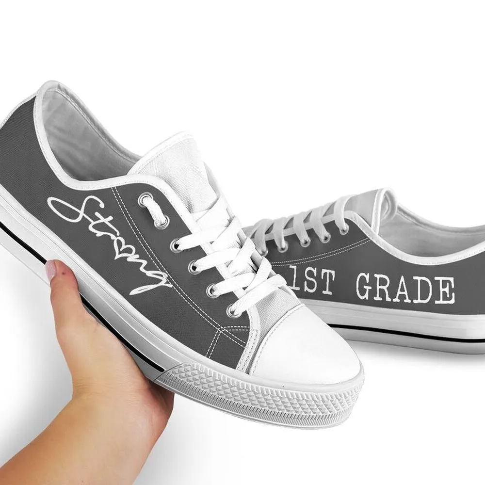 1St Grade All Gray Shoes, Teacher Shoes, Low Top Sneakers