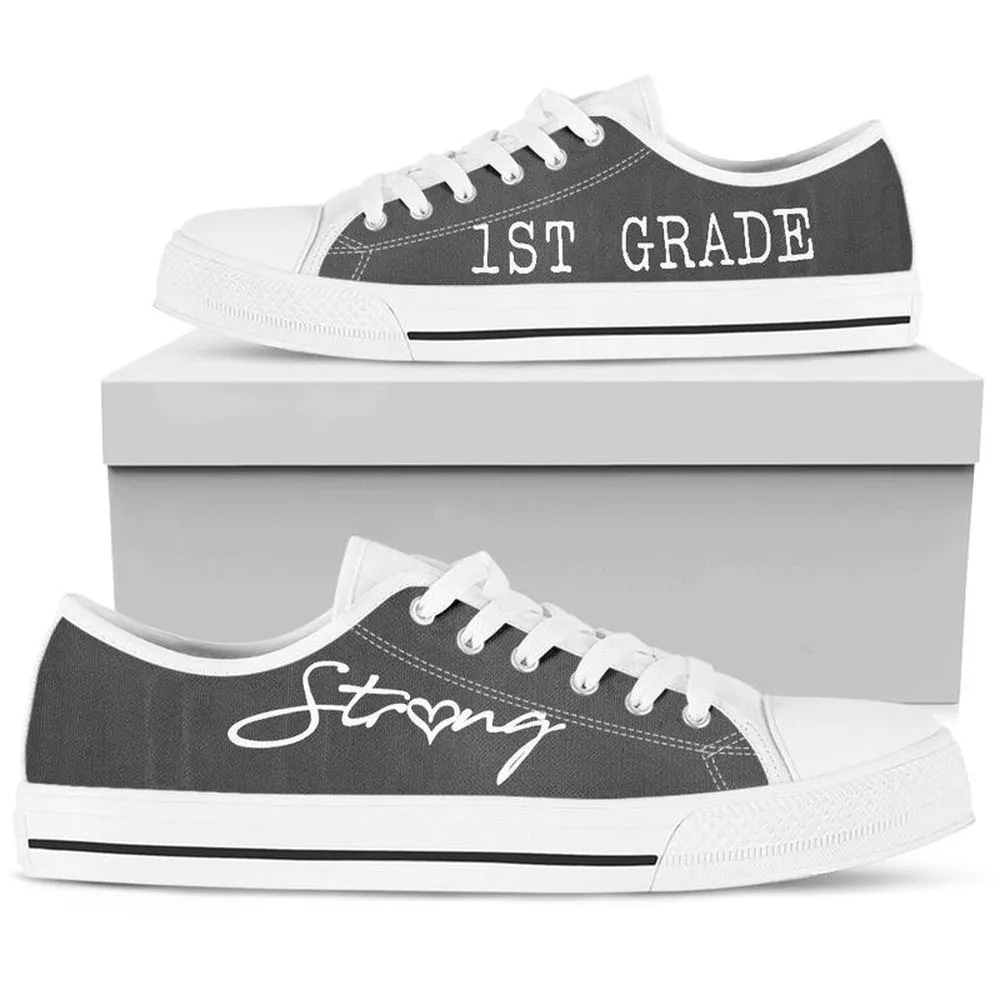 1St Grade All Gray Shoes, Teacher Shoes, Low Top Sneakers