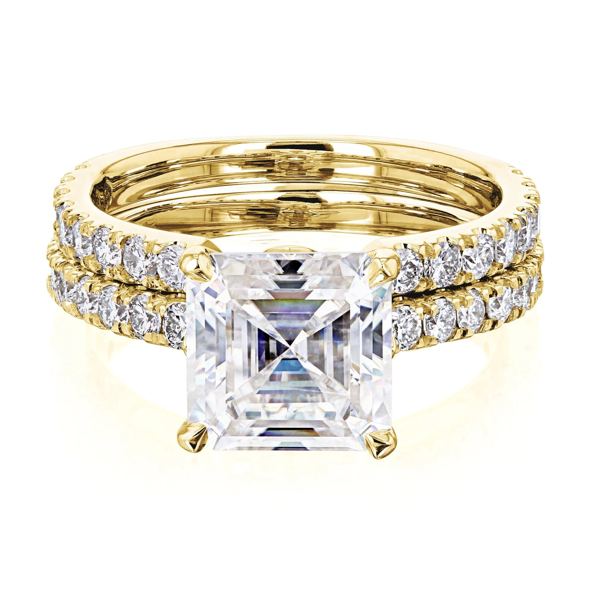 2.2ct Asscher Moissanite Bridal Set