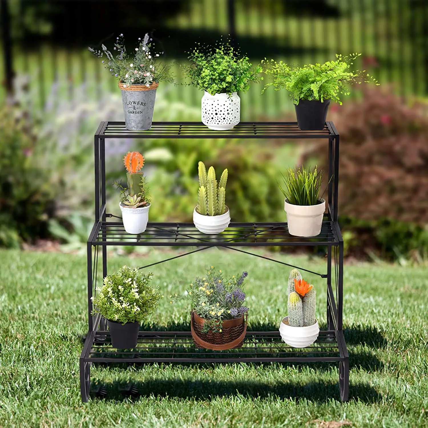 3 Tier Plant Ladder Stand Display