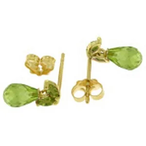 3.4 Carat 14K Solid Yellow Gold Seeking Enlightenment Peridot Earrings