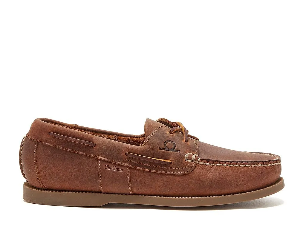 40% OFF - CHATHAM Mens Java G2 Leather Sustainable Deck Shoes - Walnut - Size: UK 9 (EU43)