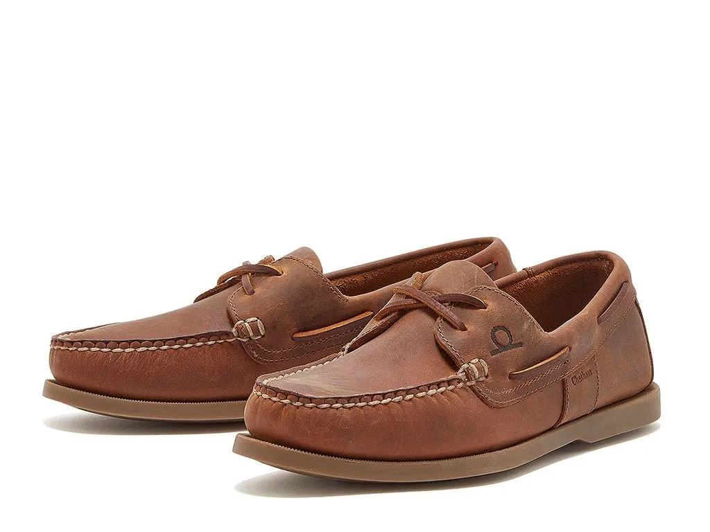 40% OFF - CHATHAM Mens Java G2 Leather Sustainable Deck Shoes - Walnut - Size: UK 9 (EU43)