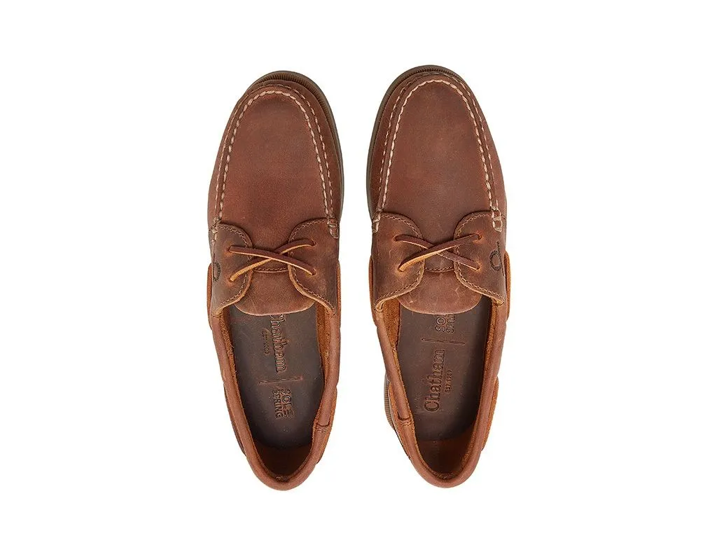 40% OFF - CHATHAM Mens Java G2 Leather Sustainable Deck Shoes - Walnut - Size: UK 9 (EU43)