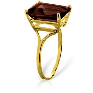 7 Carat 14K Solid Yellow Gold Ring Natural Octagon Garnet