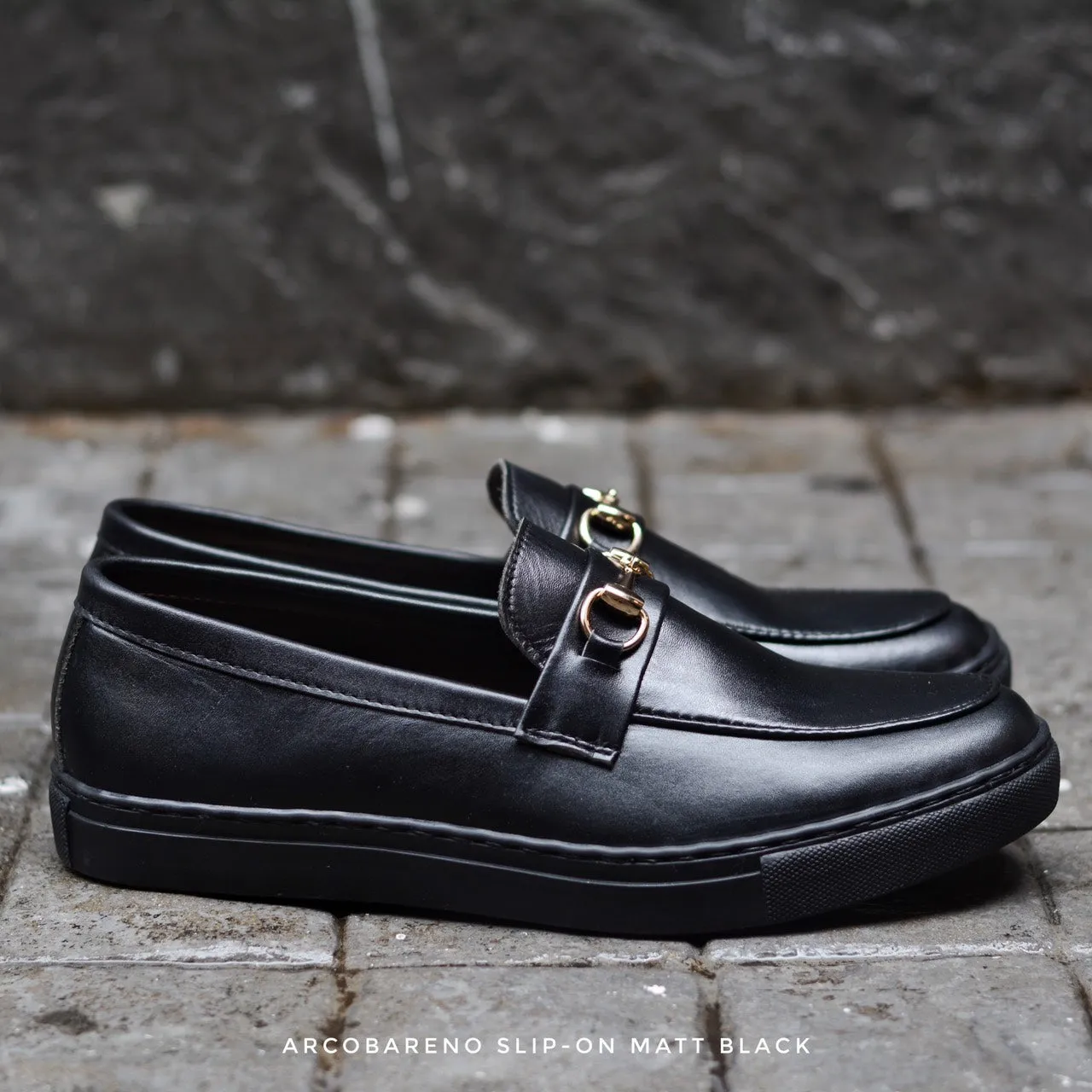 702 Arcobareno Horsebit Slip-On MattBlack