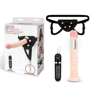 8.5" Realistic Vibrating Dildo & Strap-on Harness Set