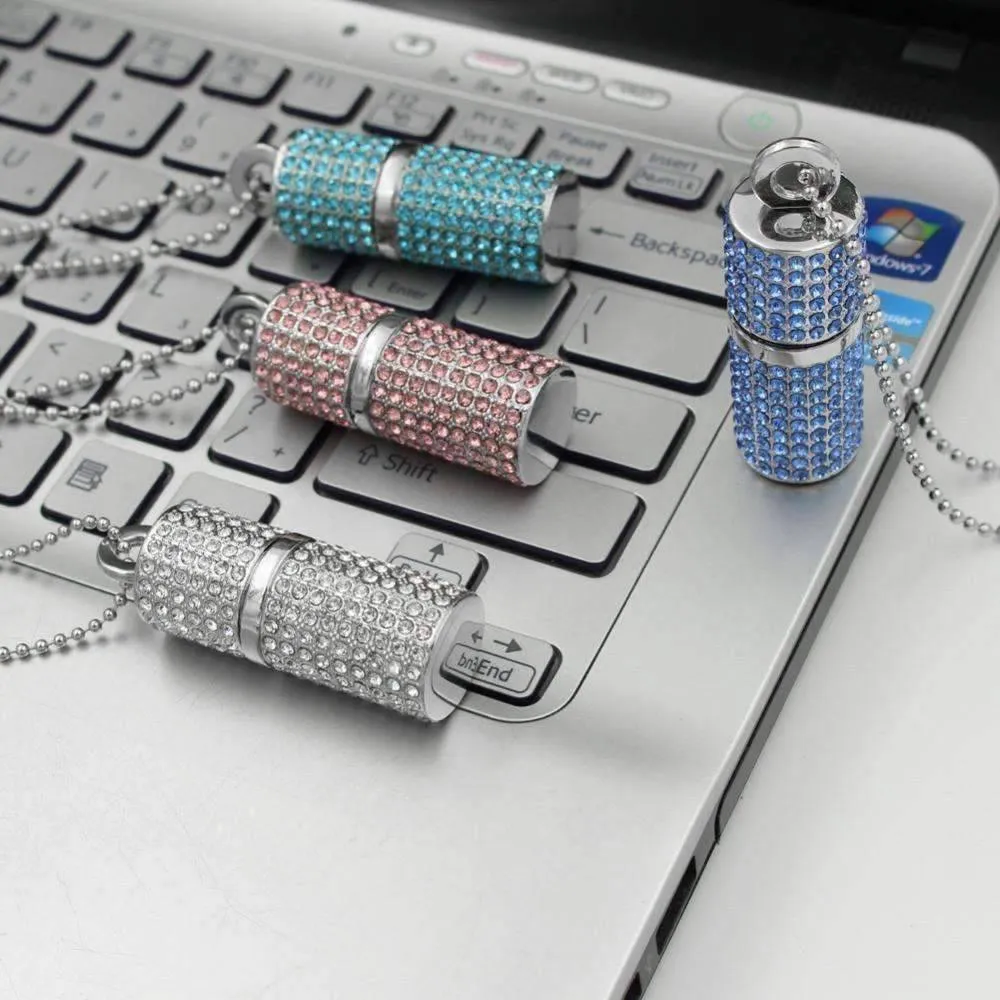 8G Crystal Encrusted USB Flash Drive Memory Stick