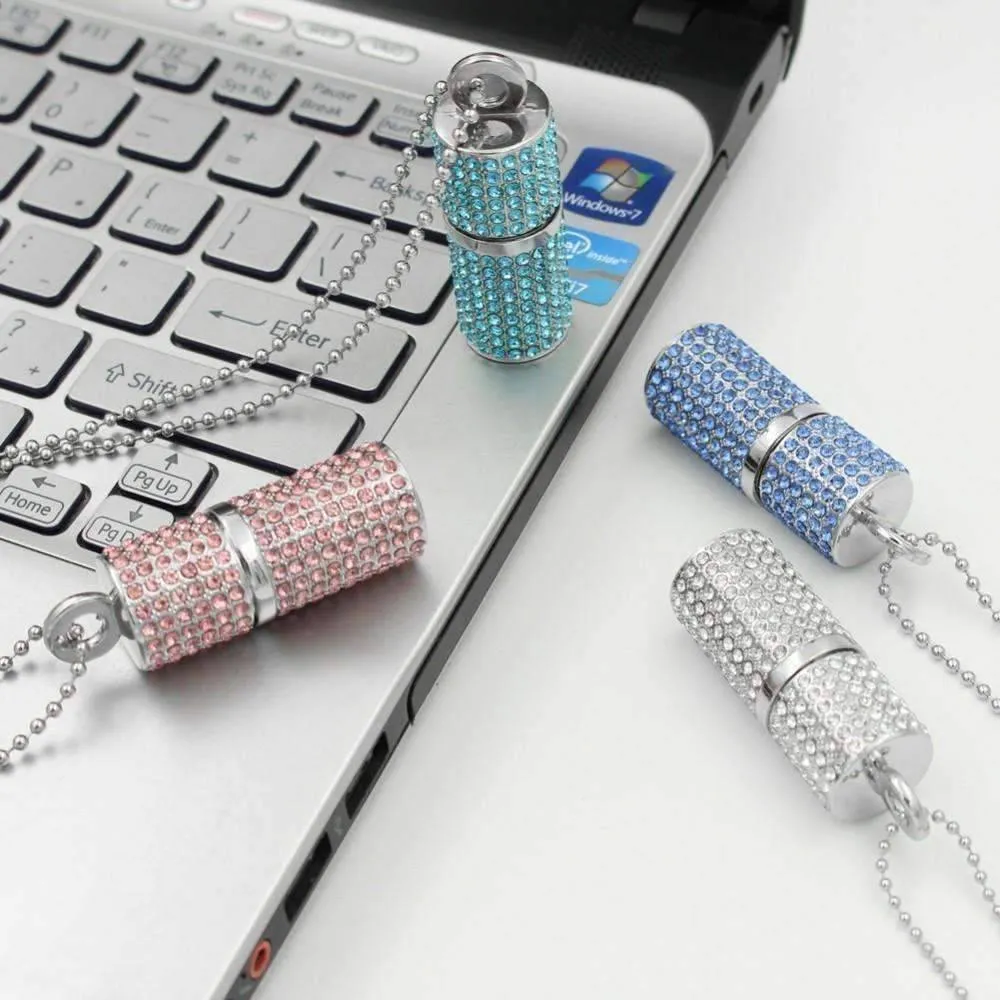 8G Crystal Encrusted USB Flash Drive Memory Stick