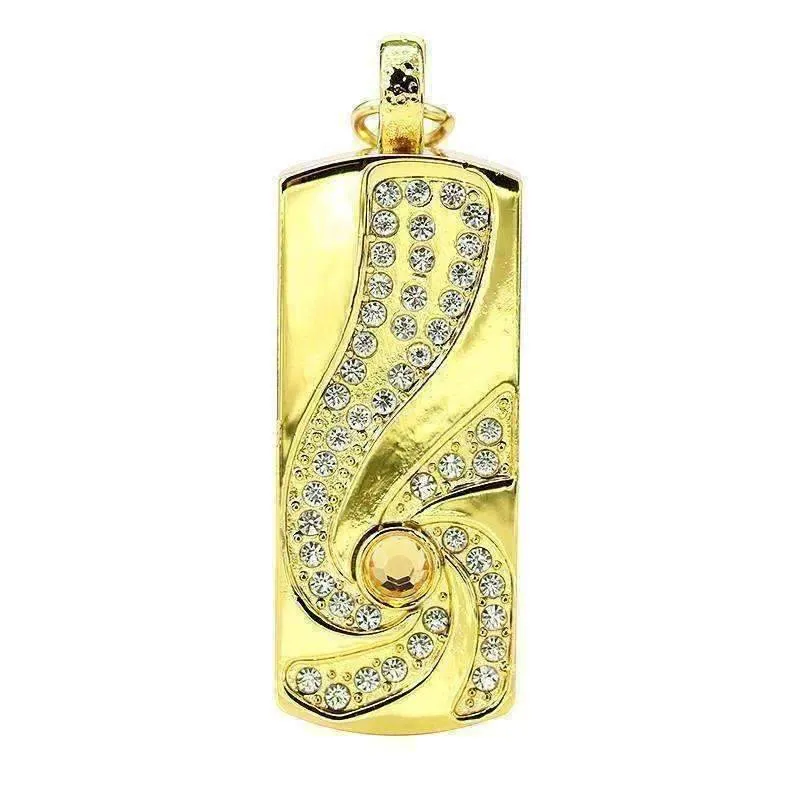 8G Swirling Crystal Encrusted USB Flash Drive Memory Stick