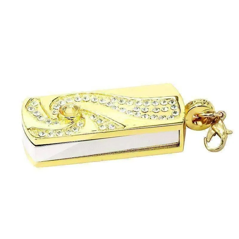 8G Swirling Crystal Encrusted USB Flash Drive Memory Stick