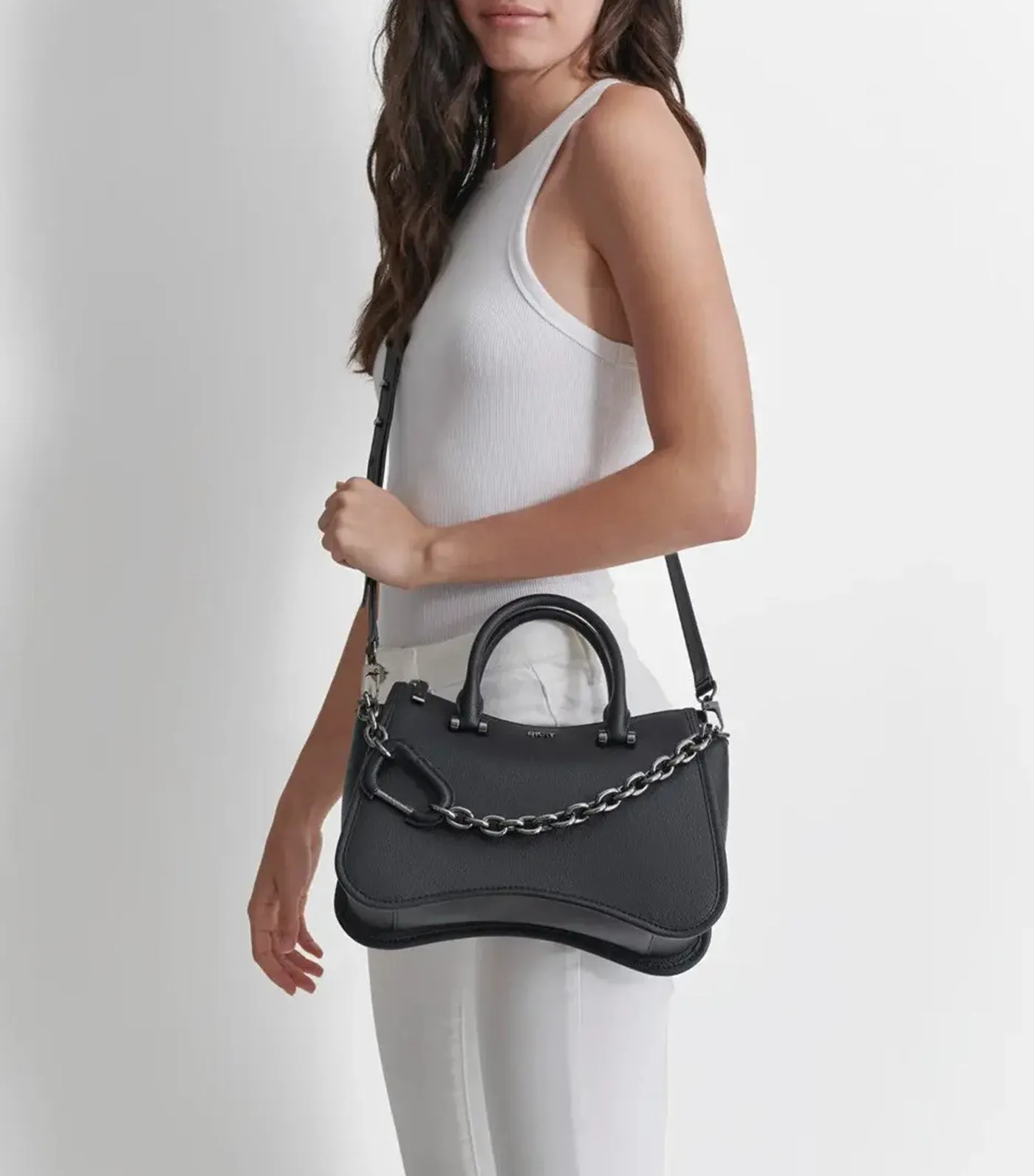 Adria Satchel Black/Gunmetal