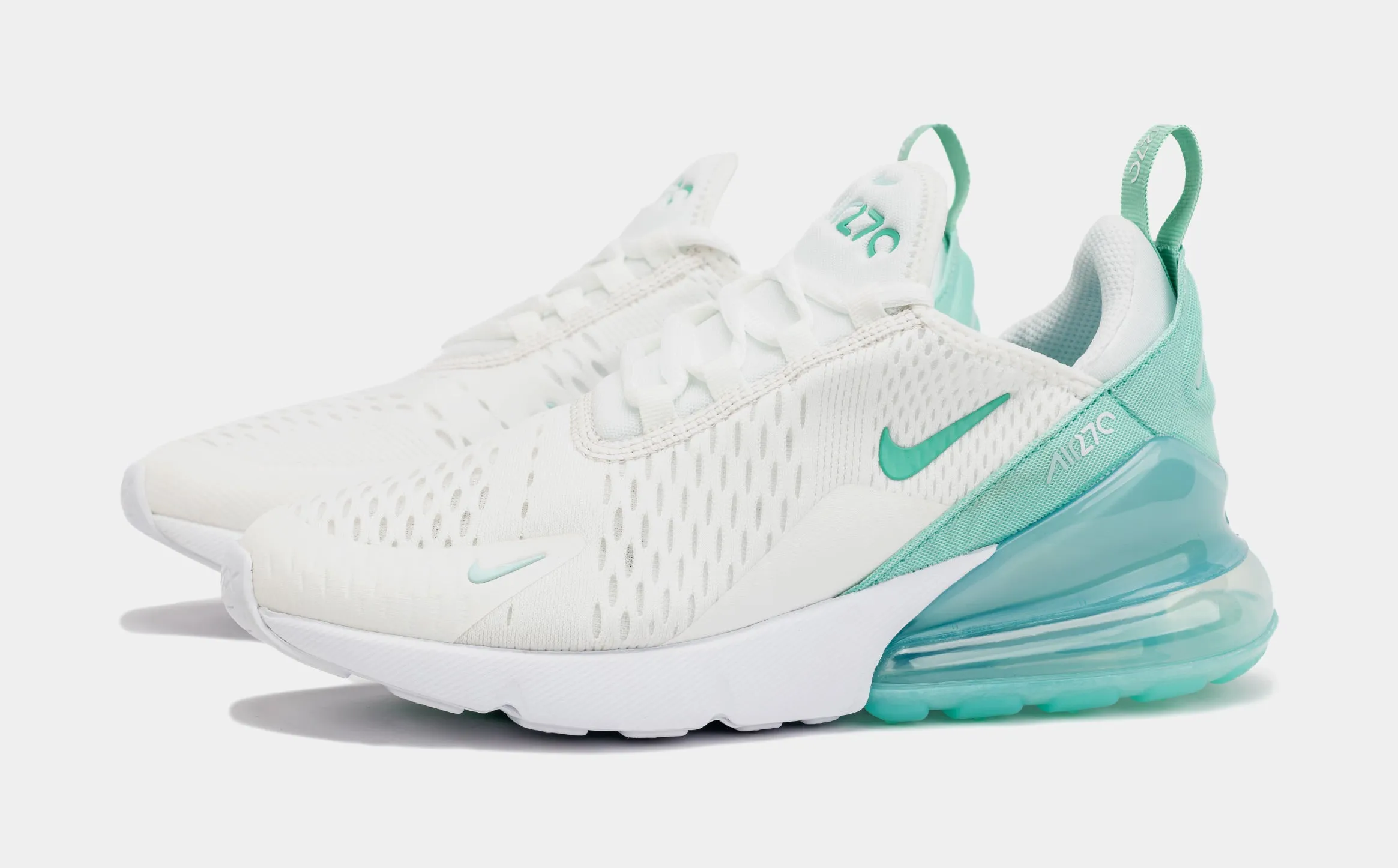 Air Max 270 Grade School Lifestyle Shoes (Summit White/Jade Ice)