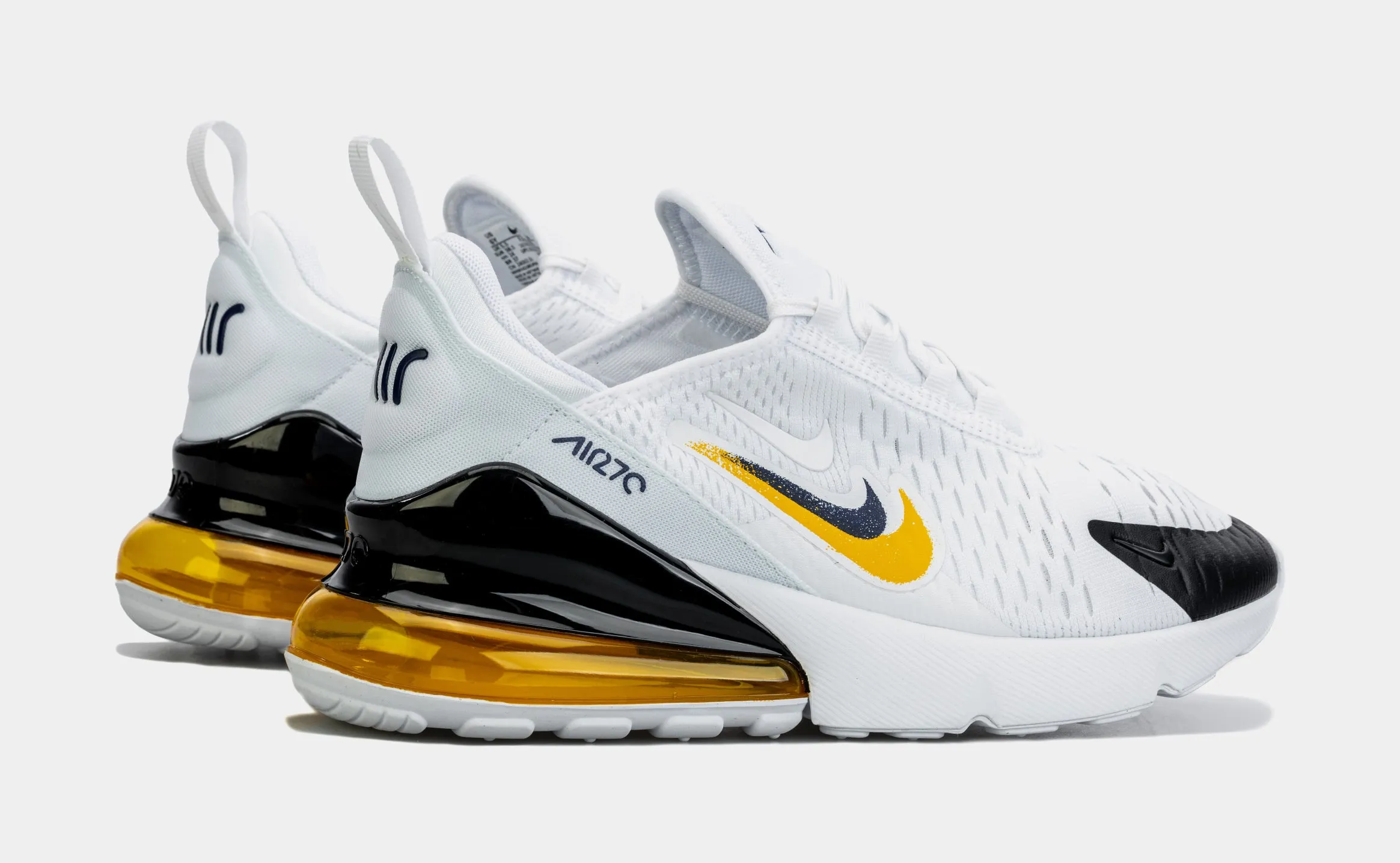 Air Max 270 Grade School Running Shoes (White/Gold)