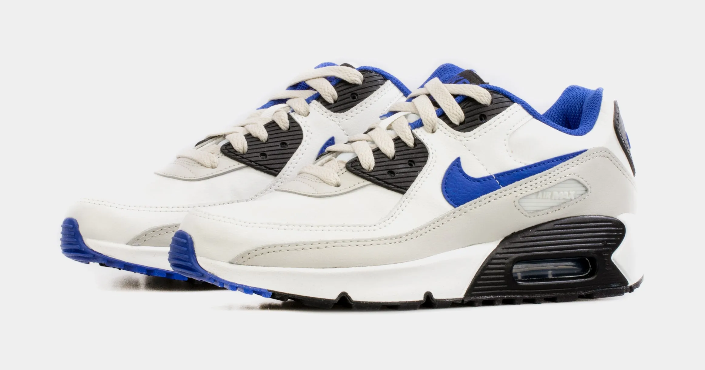 Air Max 90 LTR Grade School Running Shoes (White/Blue)