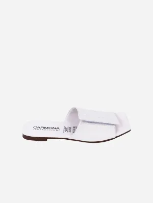 Andrea Cactus Leather Vegan Sandals | White