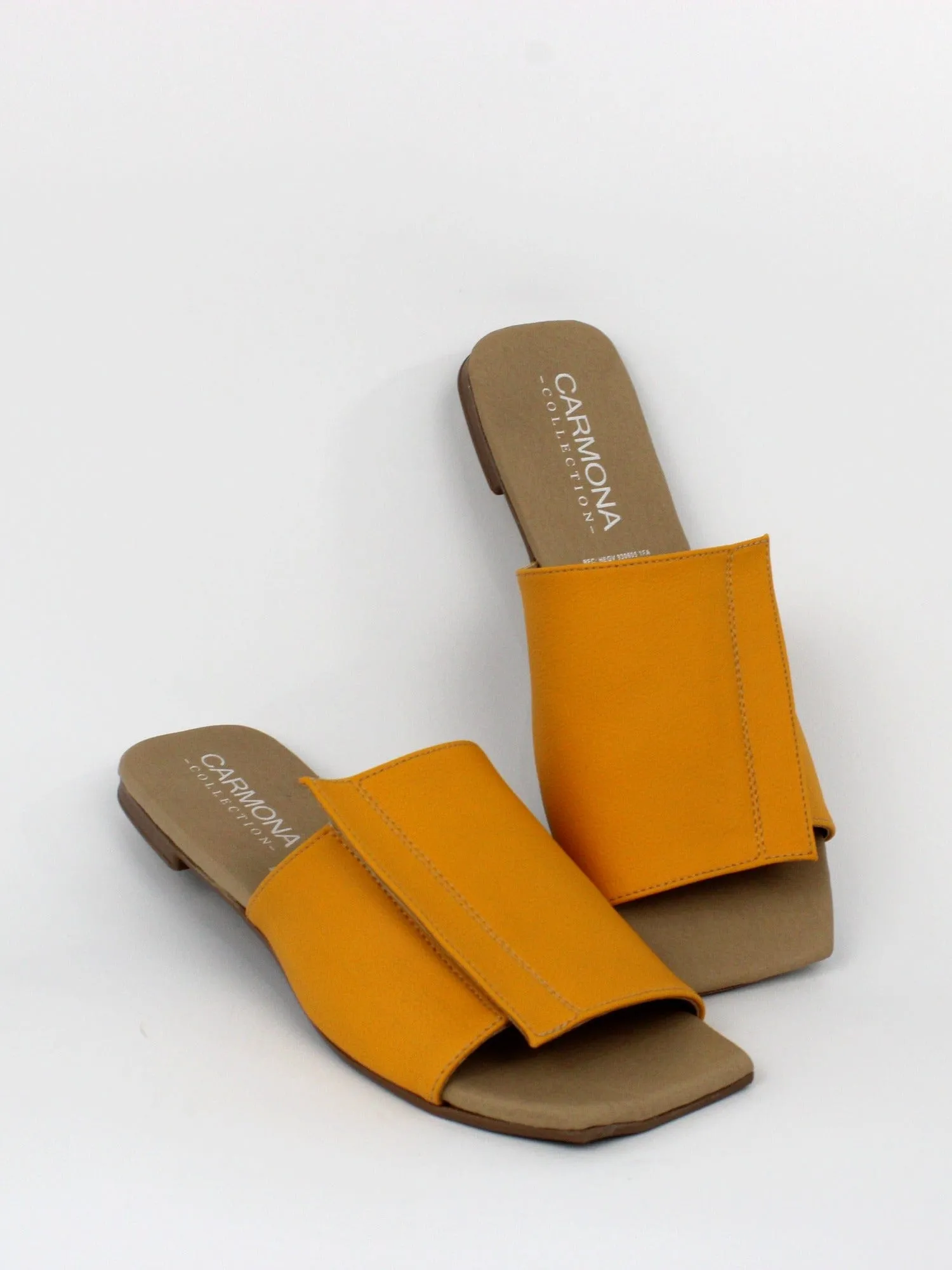 Andrea Cactus Leather Vegan Sandals | Yellow