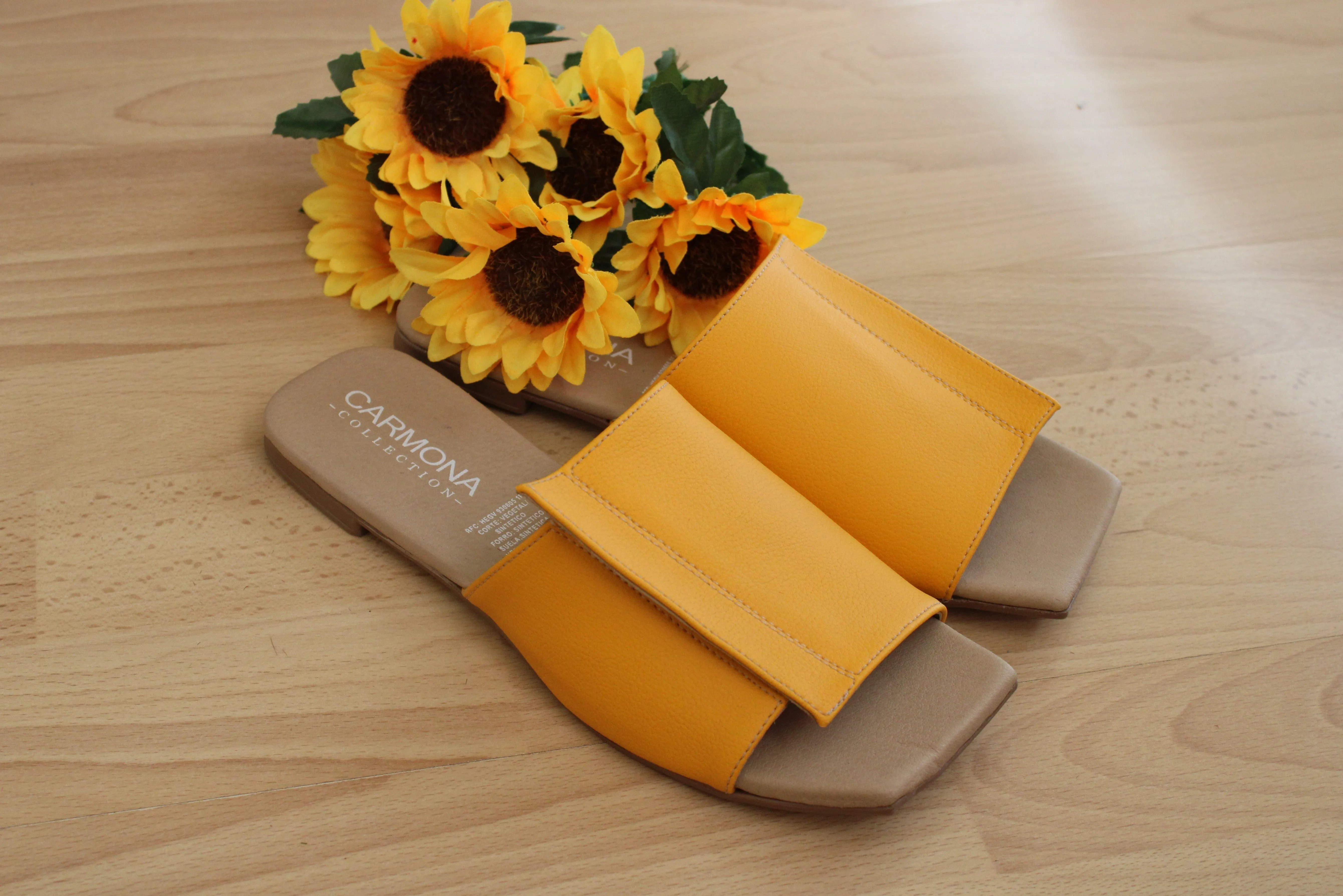 Andrea Cactus Leather Vegan Sandals | Yellow