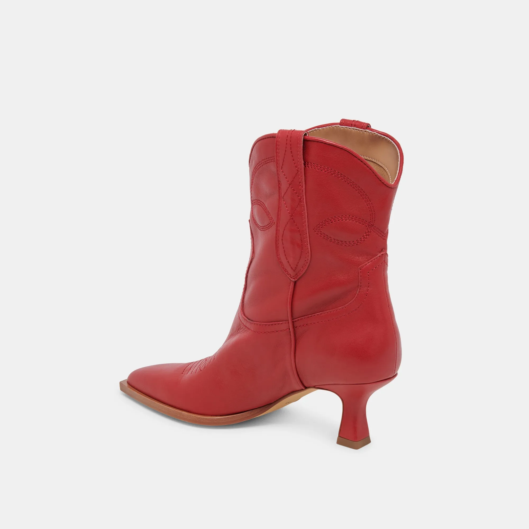 ANGEL BOOTIES RED LEATHER