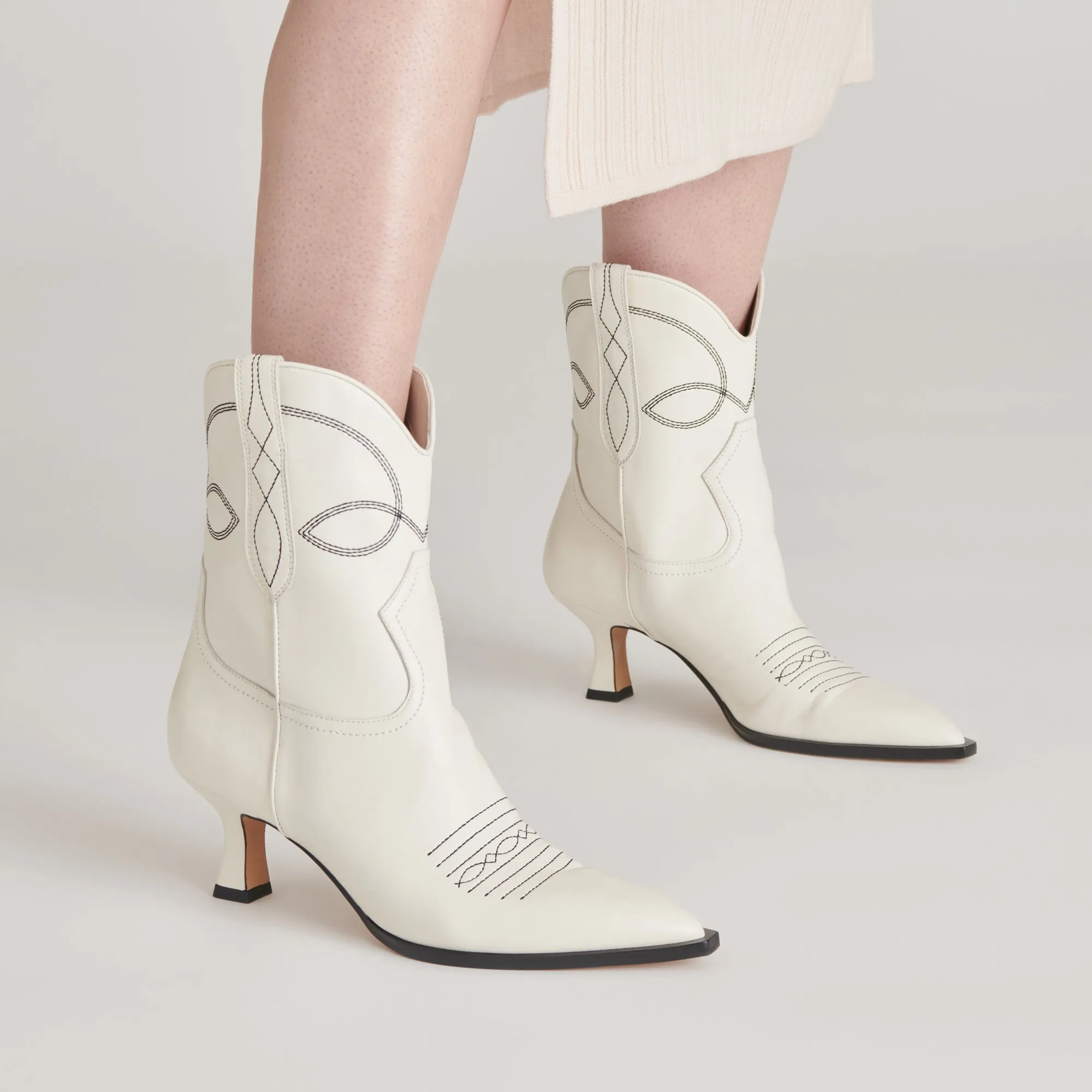 ANGEL BOOTIES WHITE LEATHER