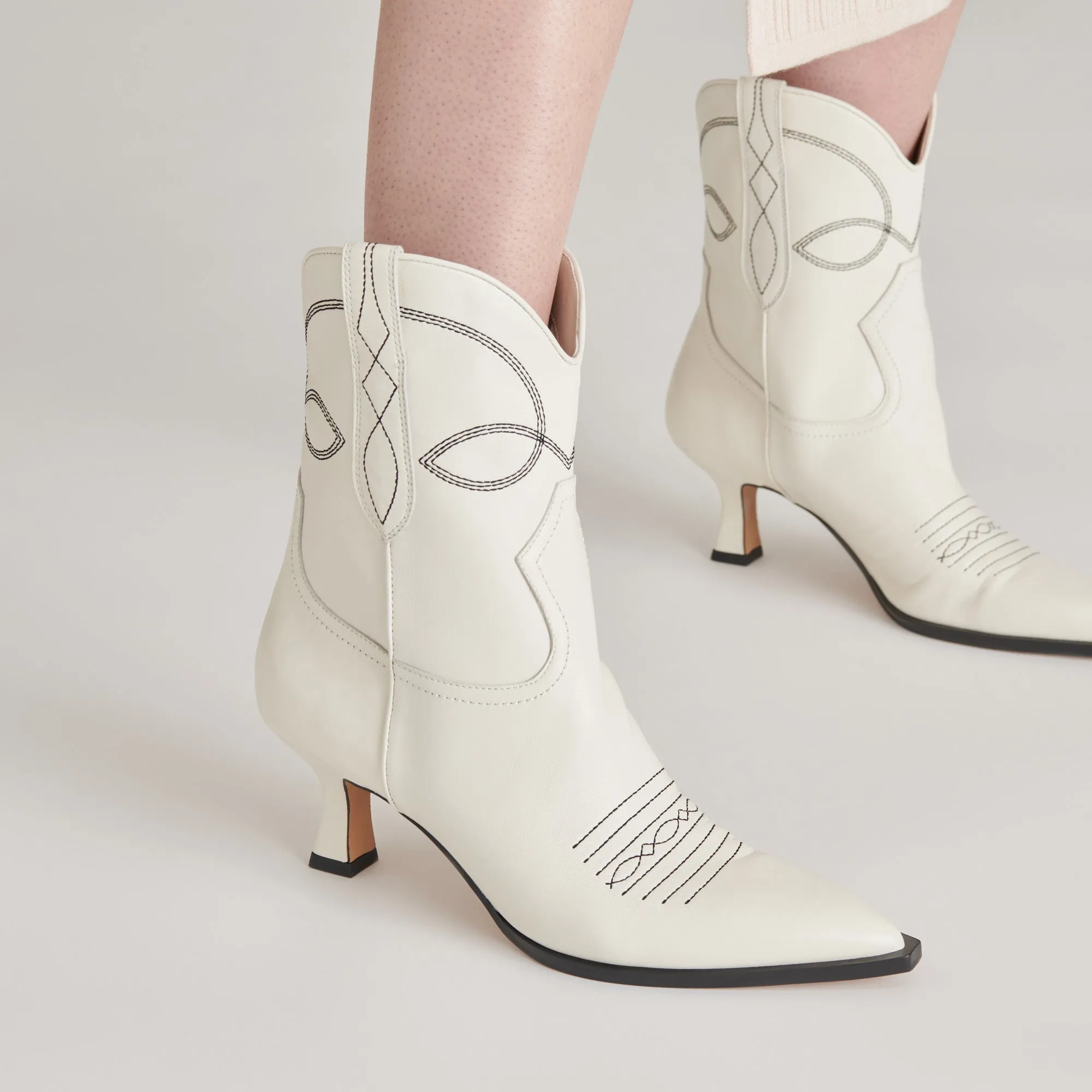 ANGEL BOOTIES WHITE LEATHER