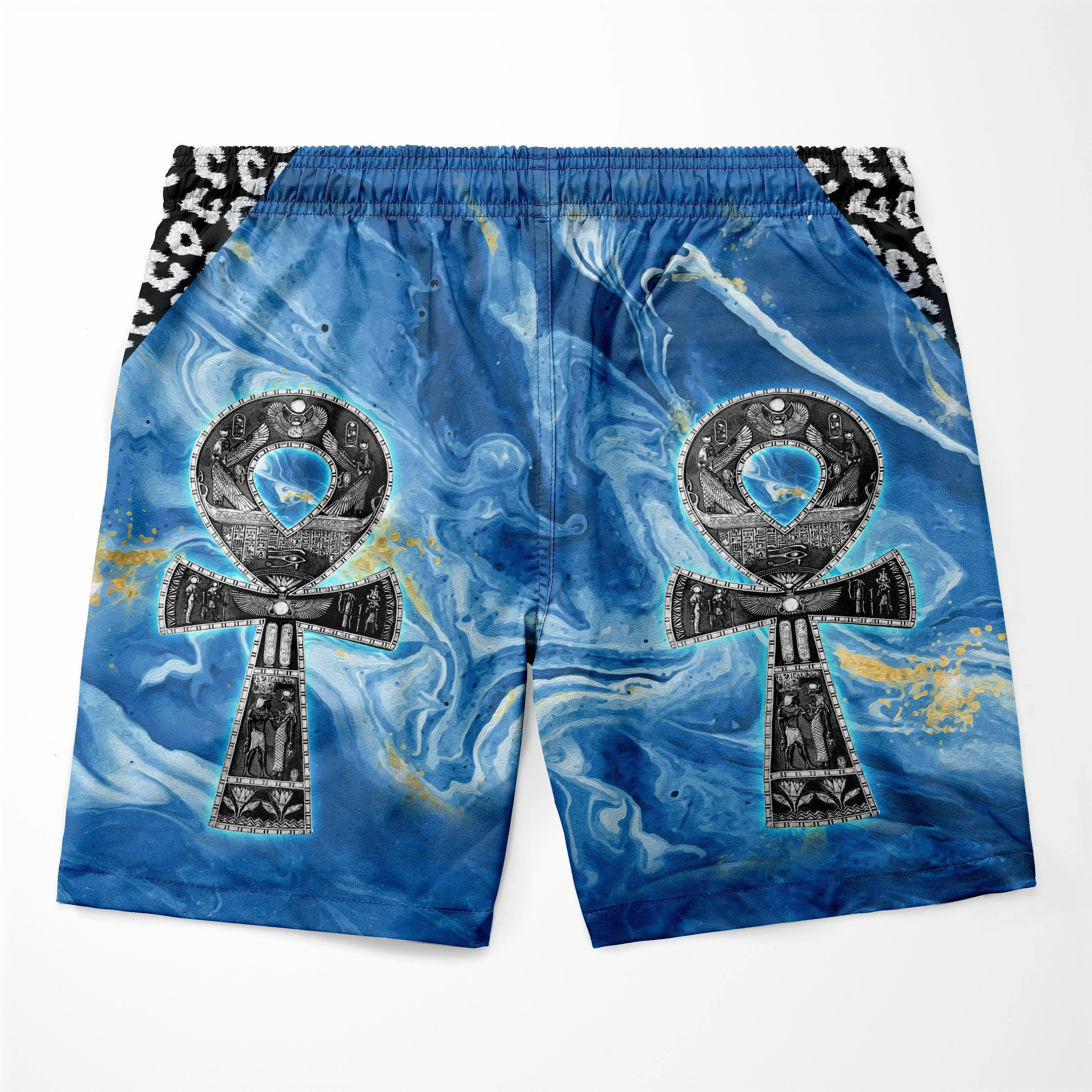 Ankh On Blue Marble T-shirt and Shorts Set