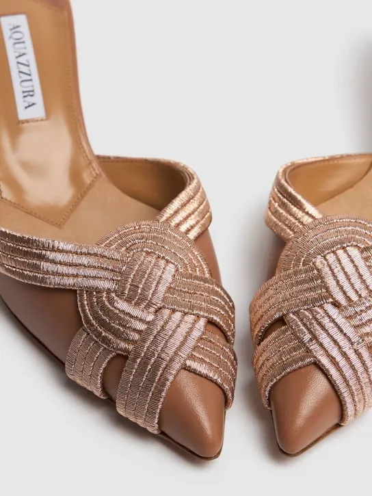 Aquazzura   50mm Felix leather mules 