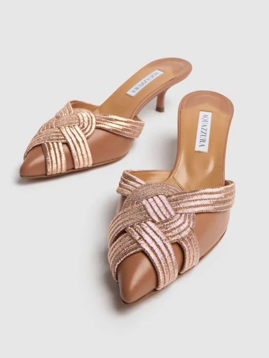 Aquazzura   50mm Felix leather mules 