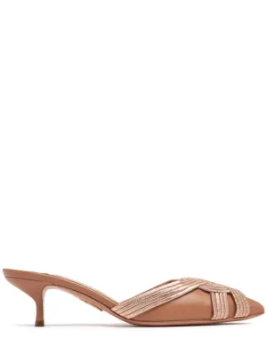 Aquazzura   50mm Felix leather mules 