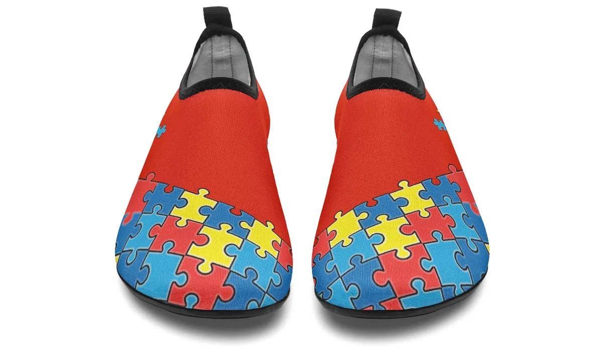 Autism Awareness Puzzle Aqua Barefoot Shoes