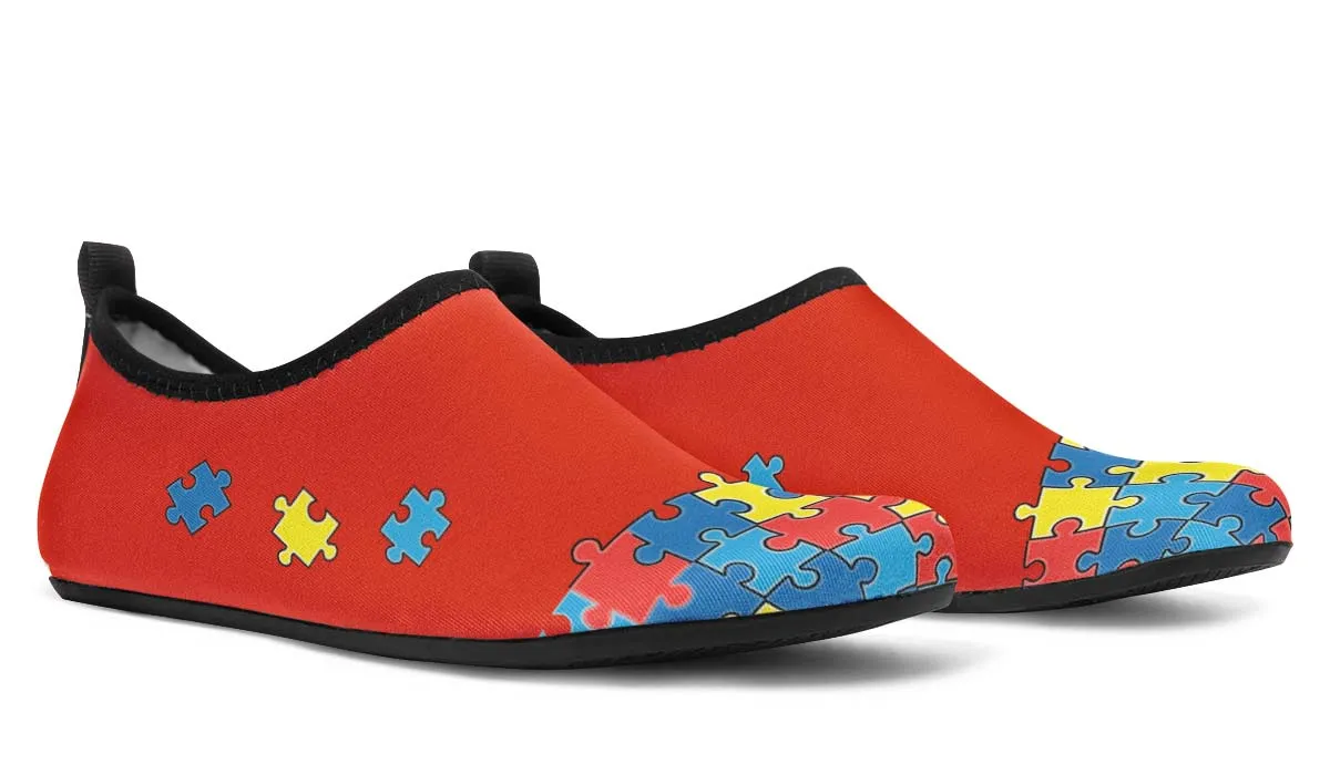 Autism Awareness Puzzle Aqua Barefoot Shoes