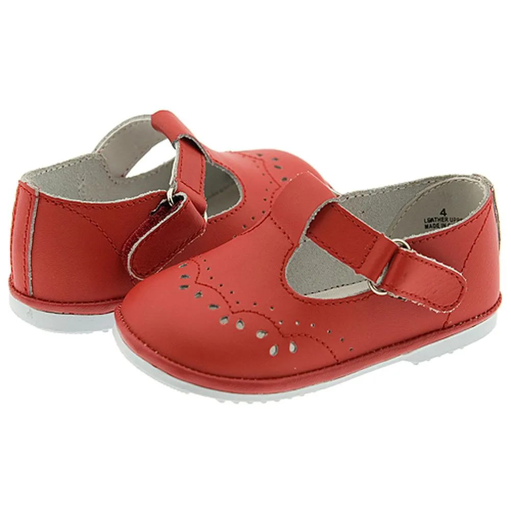 Baby Toddler Girls Red Eyelet Design Mary Jane Trendy Shoes Size 1-7