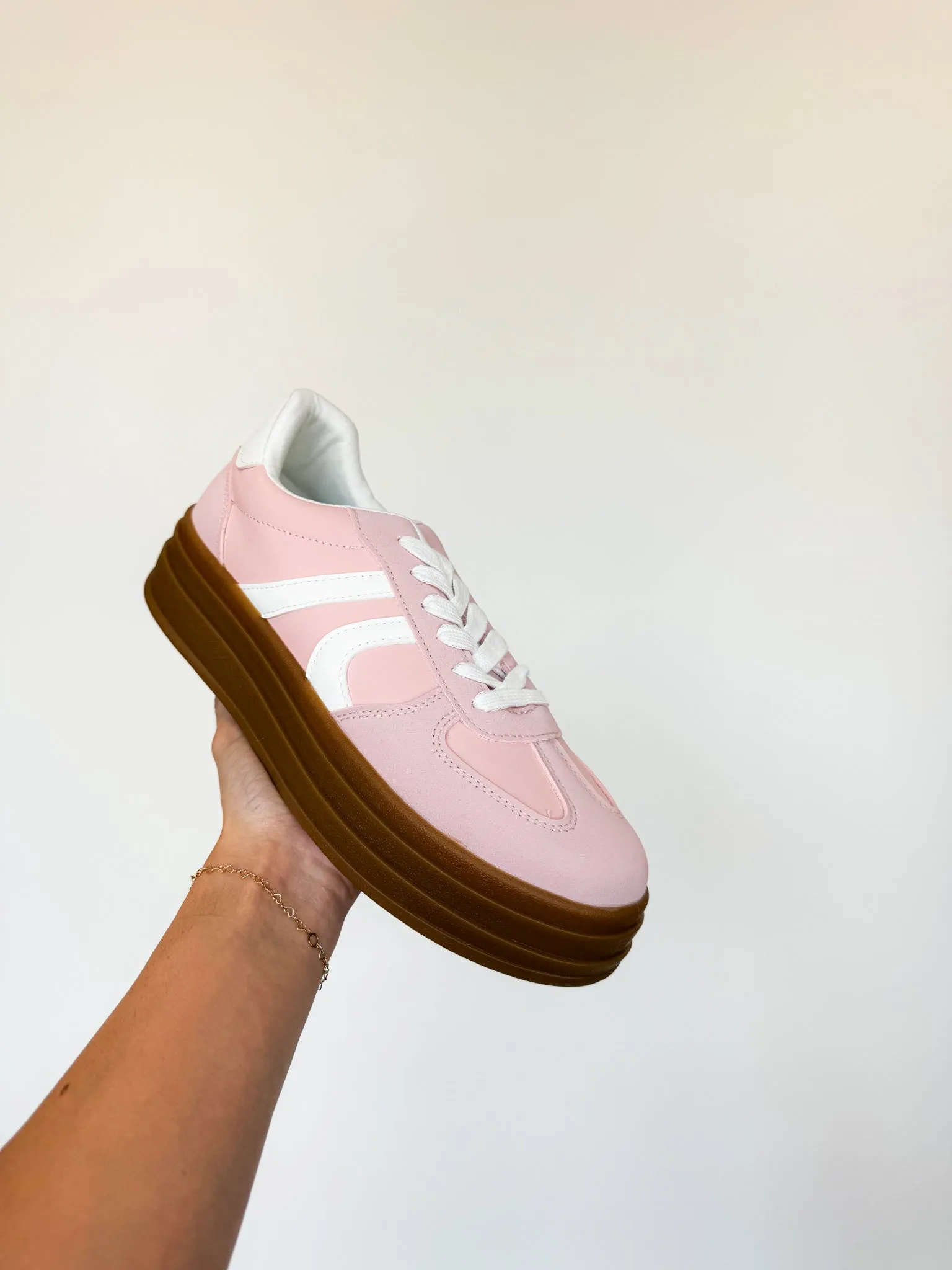 Bailey Rubber Sole Sneakers- Blush