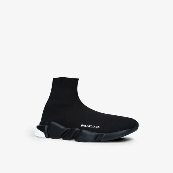 Balenciaga Men's Knitted Speed Slip-On Mid-Rise Sneakers, Black