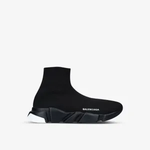 Balenciaga Men's Knitted Speed Slip-On Mid-Rise Sneakers, Black