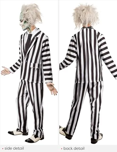 Beetlejuice Deluxe Costume, Black/White, X-Large