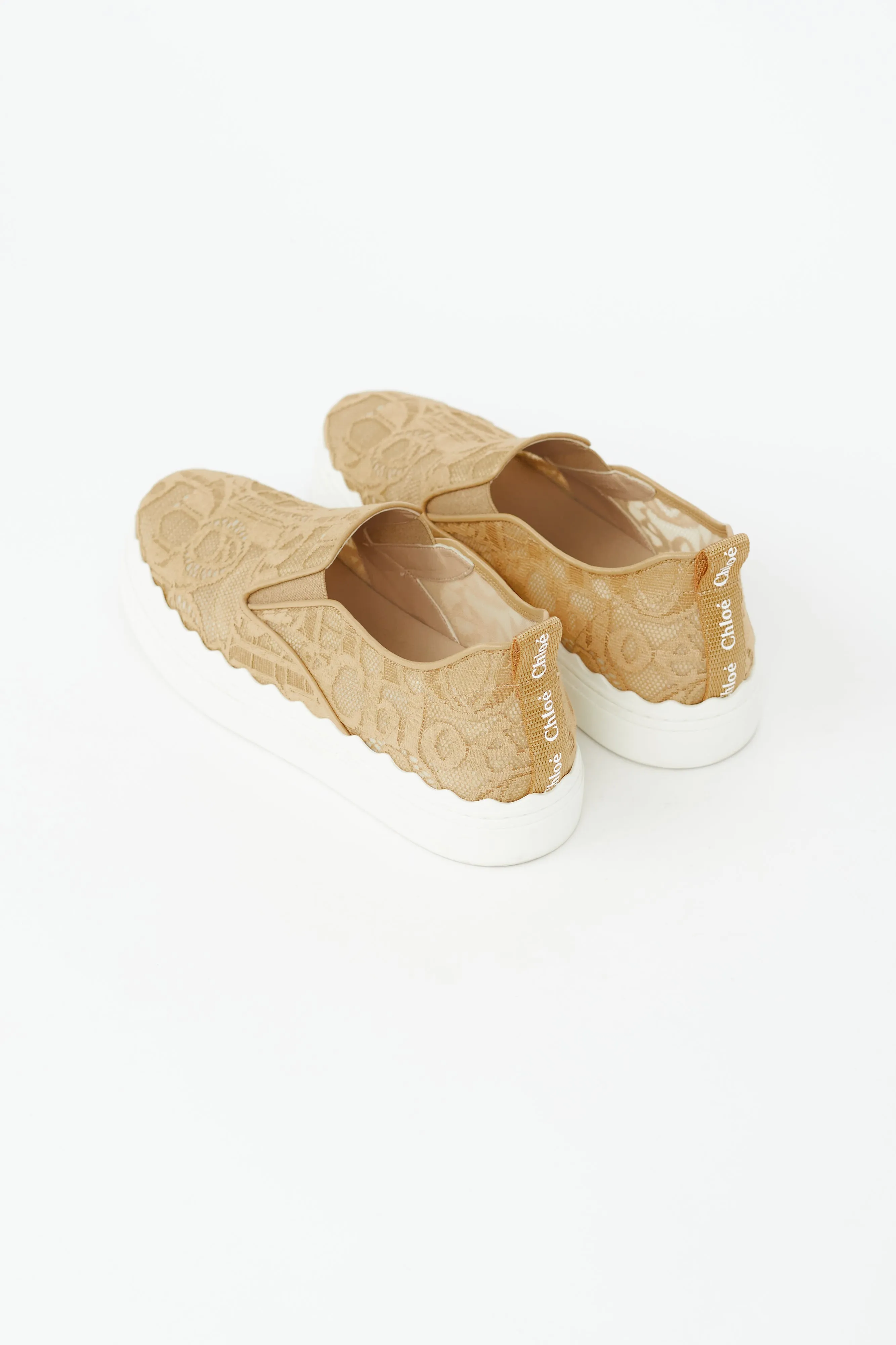 Beige Lace Lauren Slip On Sneaker