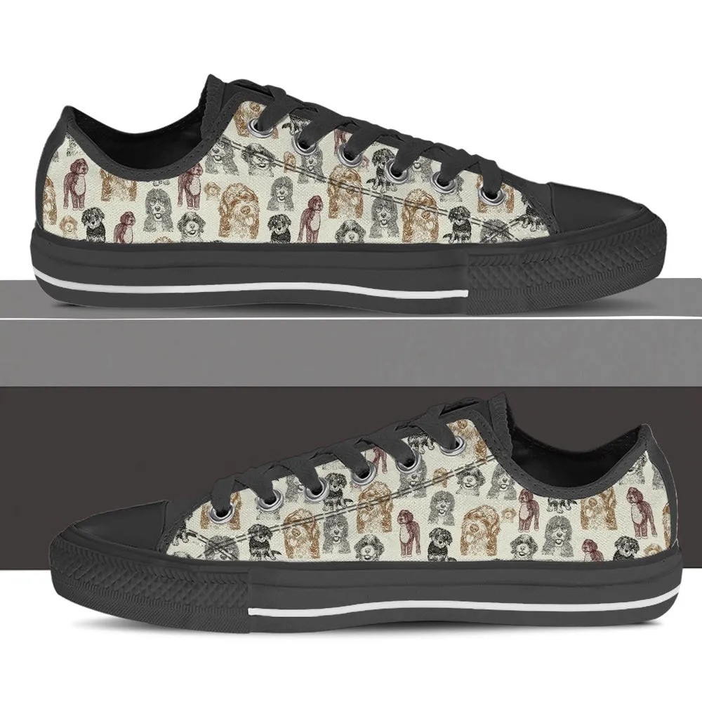 Bernedoodle Low Top Shoes - Low Top Sneaker, Dog Printed Shoes, Canvas Shoes For Men, Women