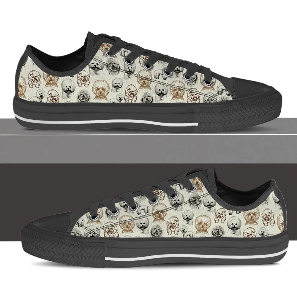 Bichon Frise Low Top Shoes - Low Top Sneaker, Dog Printed Shoes, Canvas Shoes For Men, Women