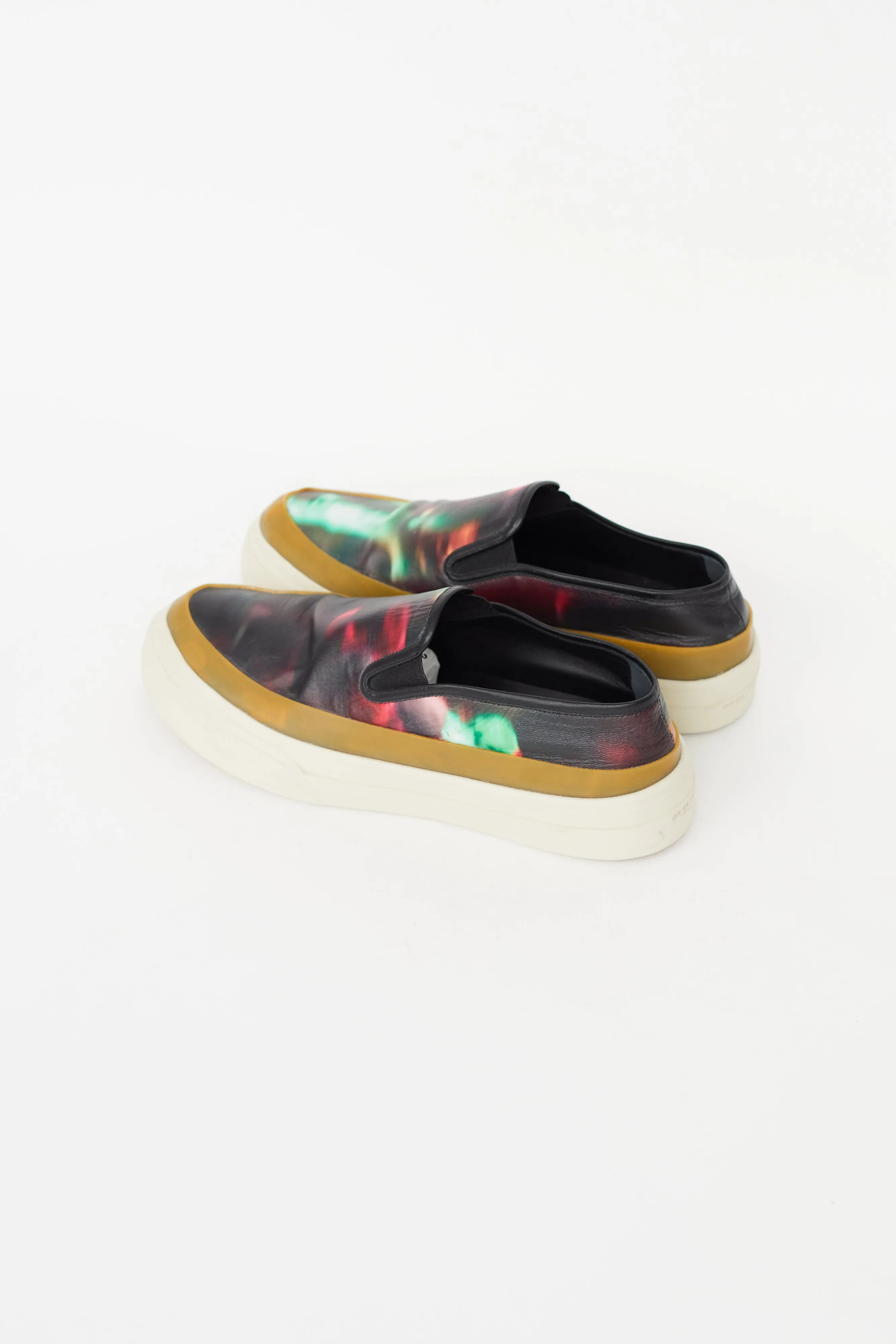 Black & Multicolour Leather Sneaker