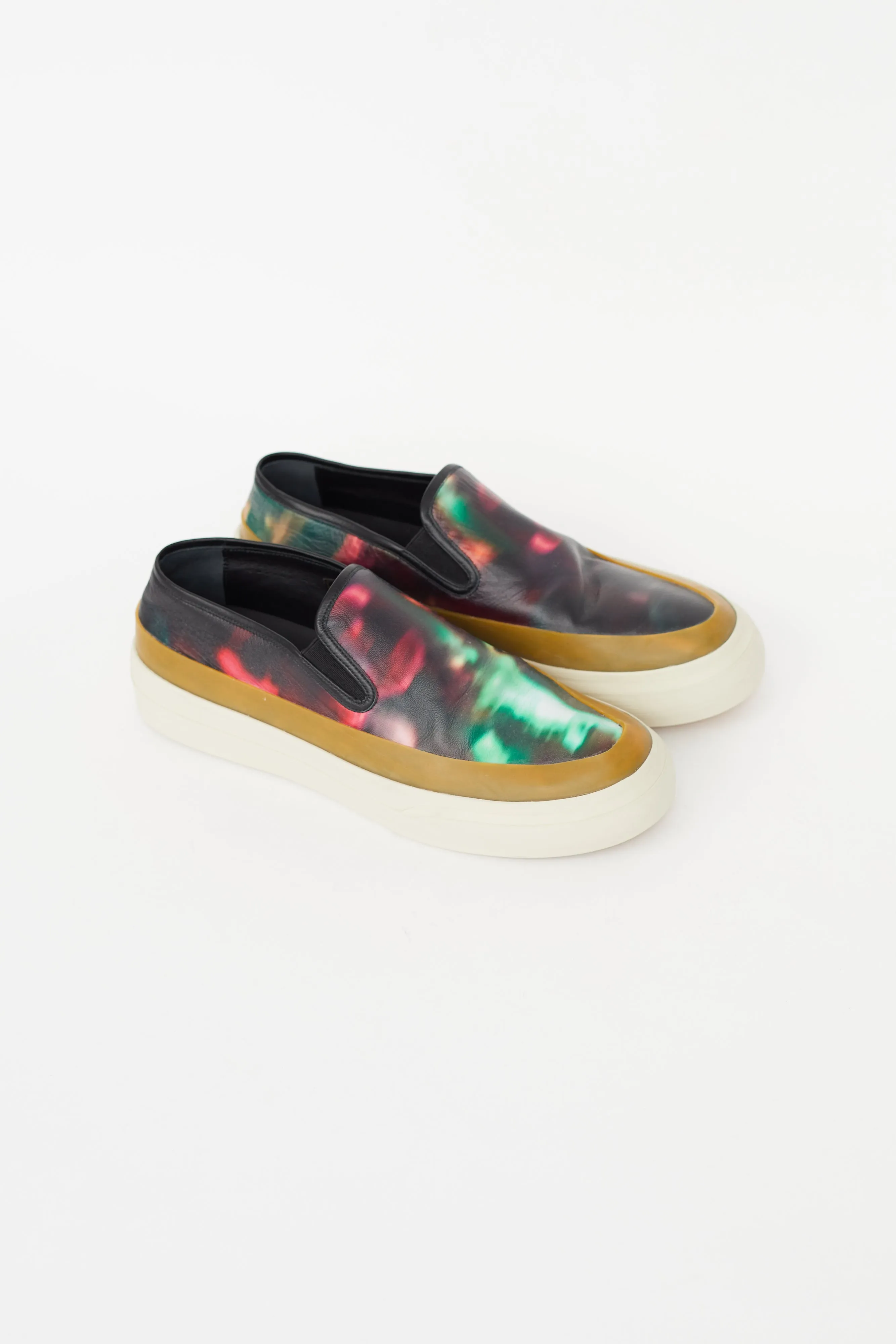 Black & Multicolour Leather Sneaker