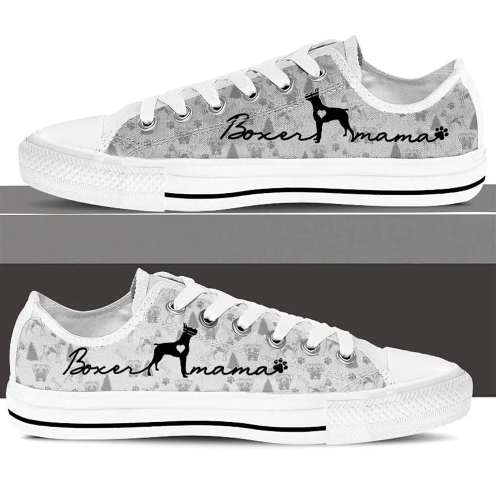 Boxer Low Top Shoes, Dog Printed Shoes, Canvas Shoes For Men, Women