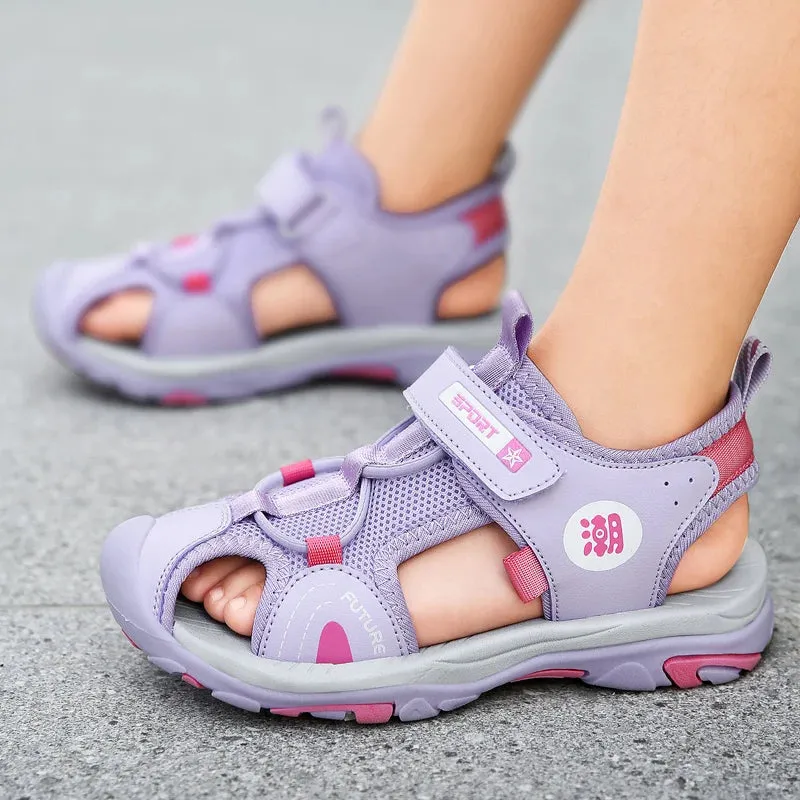 Breathable sports sandals for boys and girls, summer cartoon sandals, casual beach shoes, soft soled children's shoes