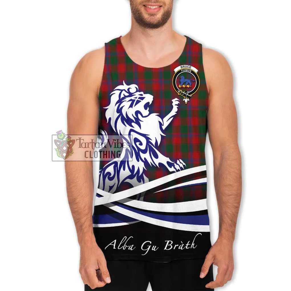 Bruce Old Tartan Men's Tank Top with Alba Gu Brath Regal Lion Emblem