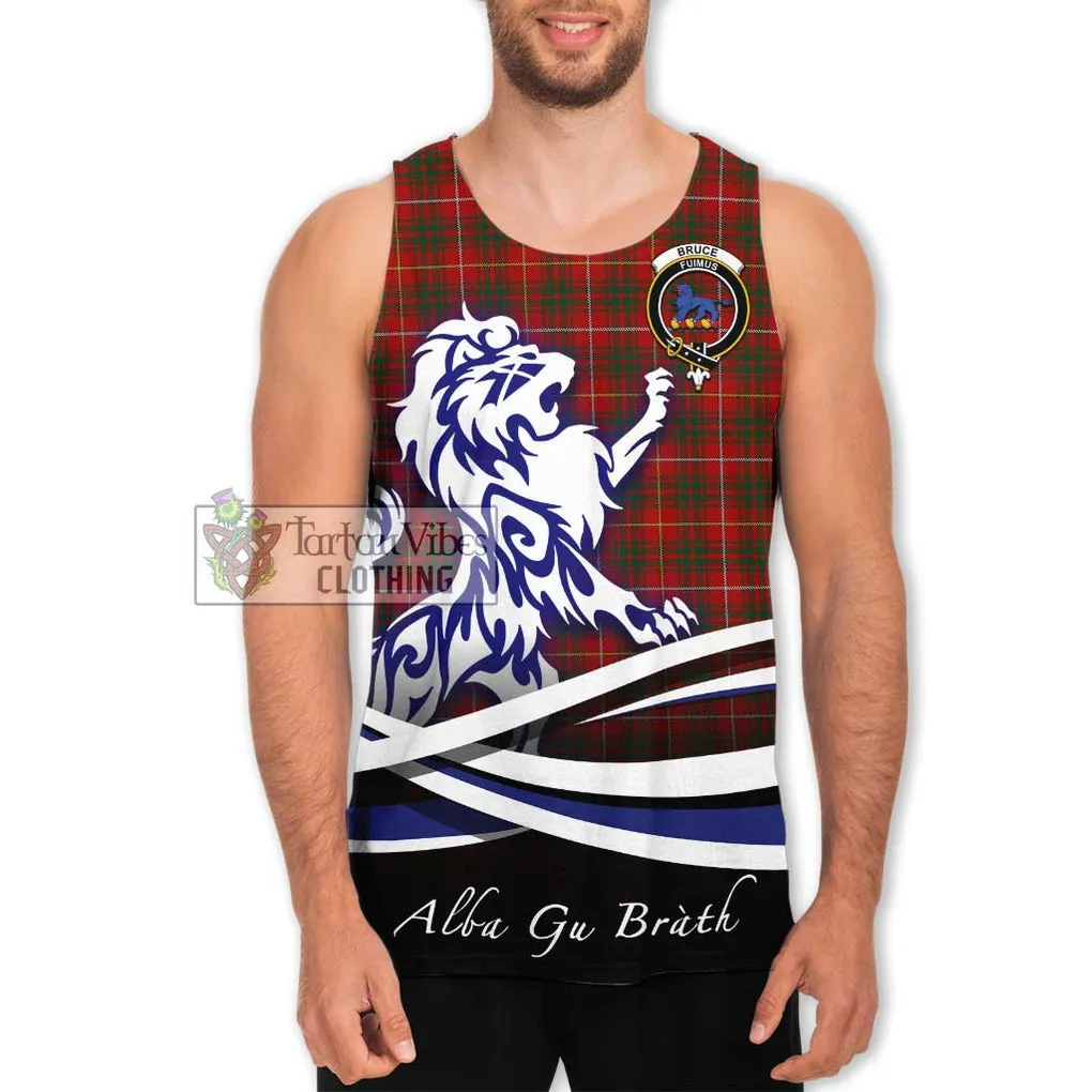 Bruce Tartan Men's Tank Top with Alba Gu Brath Regal Lion Emblem